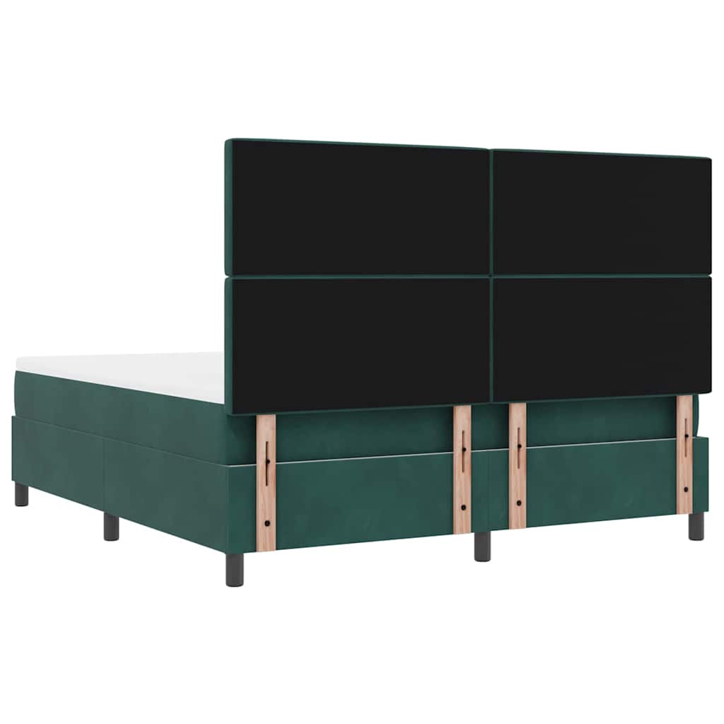 Krevet s opruga kutije Tamnozelena 200 x 180 cm Baršun