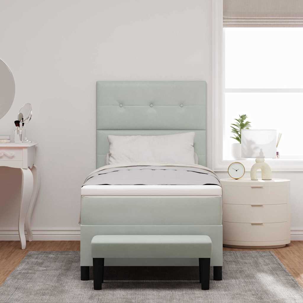 Krevet s opruga kutije Svjetlosiva 200 x 80 cm Baršun