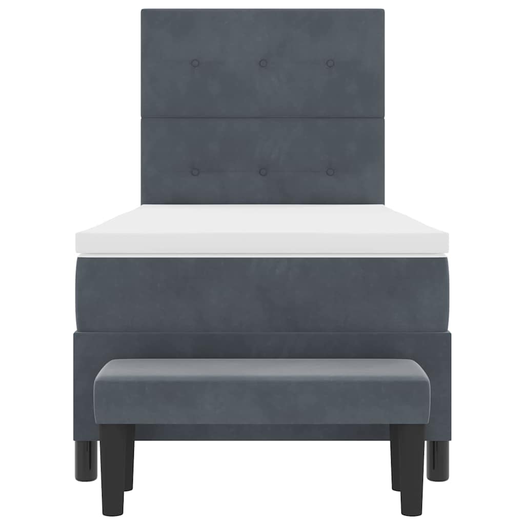 Krevet s opruga kutije Tamno siva 200 x 80 cm Baršun