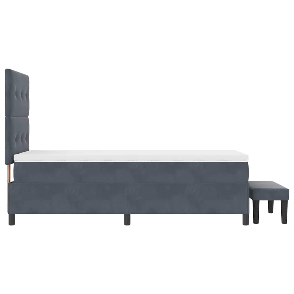 Krevet s opruga kutije Tamno siva 200 x 80 cm Baršun