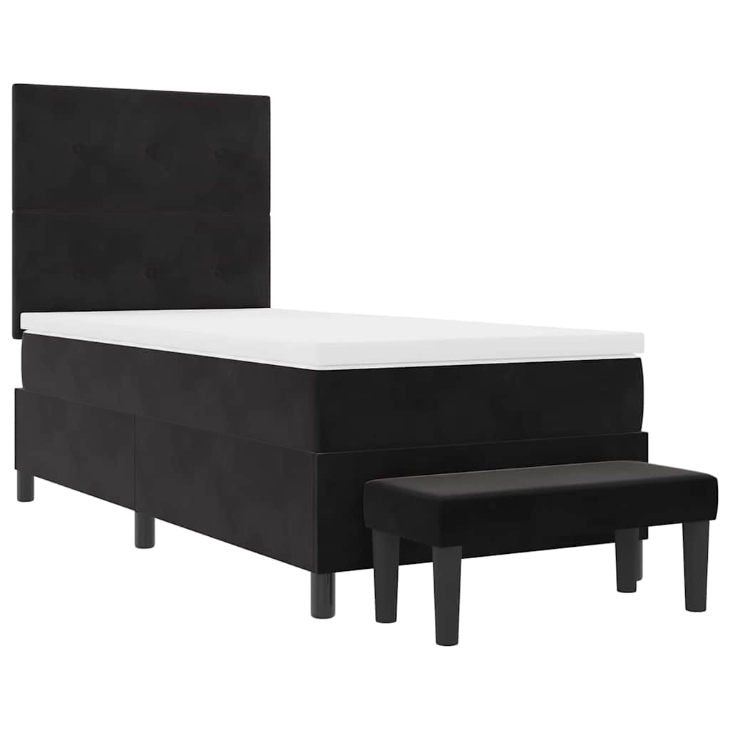 Krevet s opruga kutije s uzglavljem Crna 200 x 80 cm Baršun