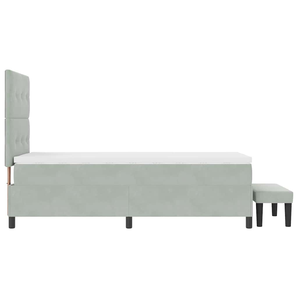 Krevet s opruga kutije Svijetlo siva 200 x 90 cm Baršun