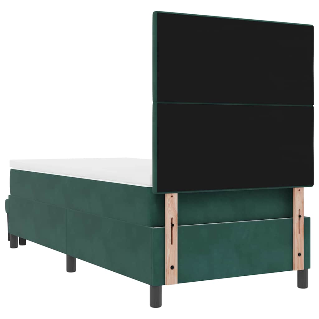 Krevet s opruga kutije Tamnozelena 200 x 90 cm Baršun
