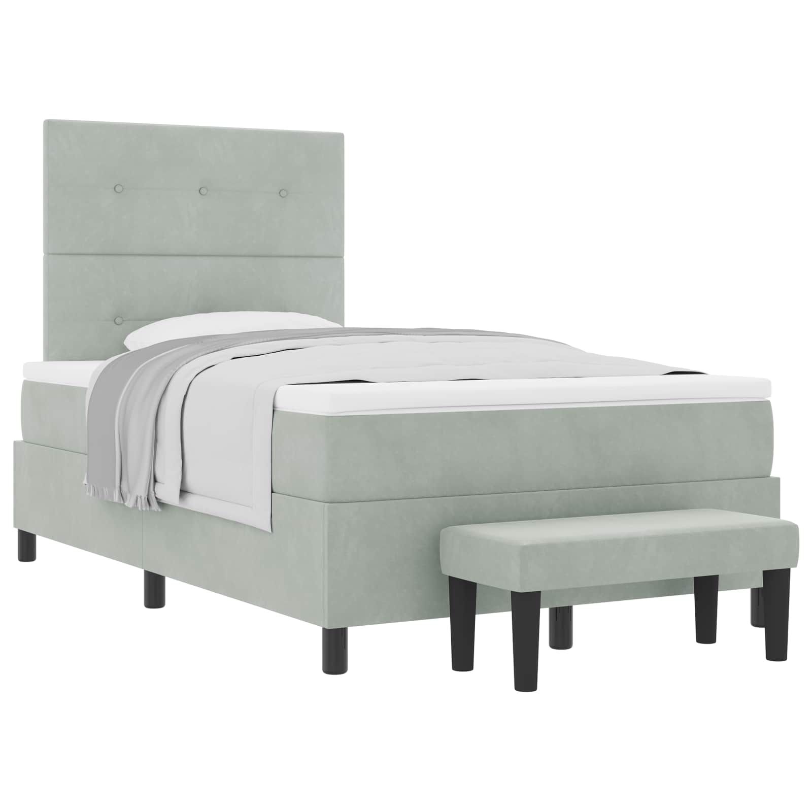Krevet s opruga kutije Svjetlosiva 190 x 120 cm Baršun