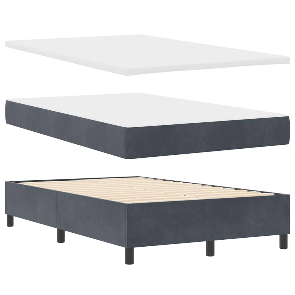 Krevet s opruga kutije Tamno siva 200 x 120 cm Baršun