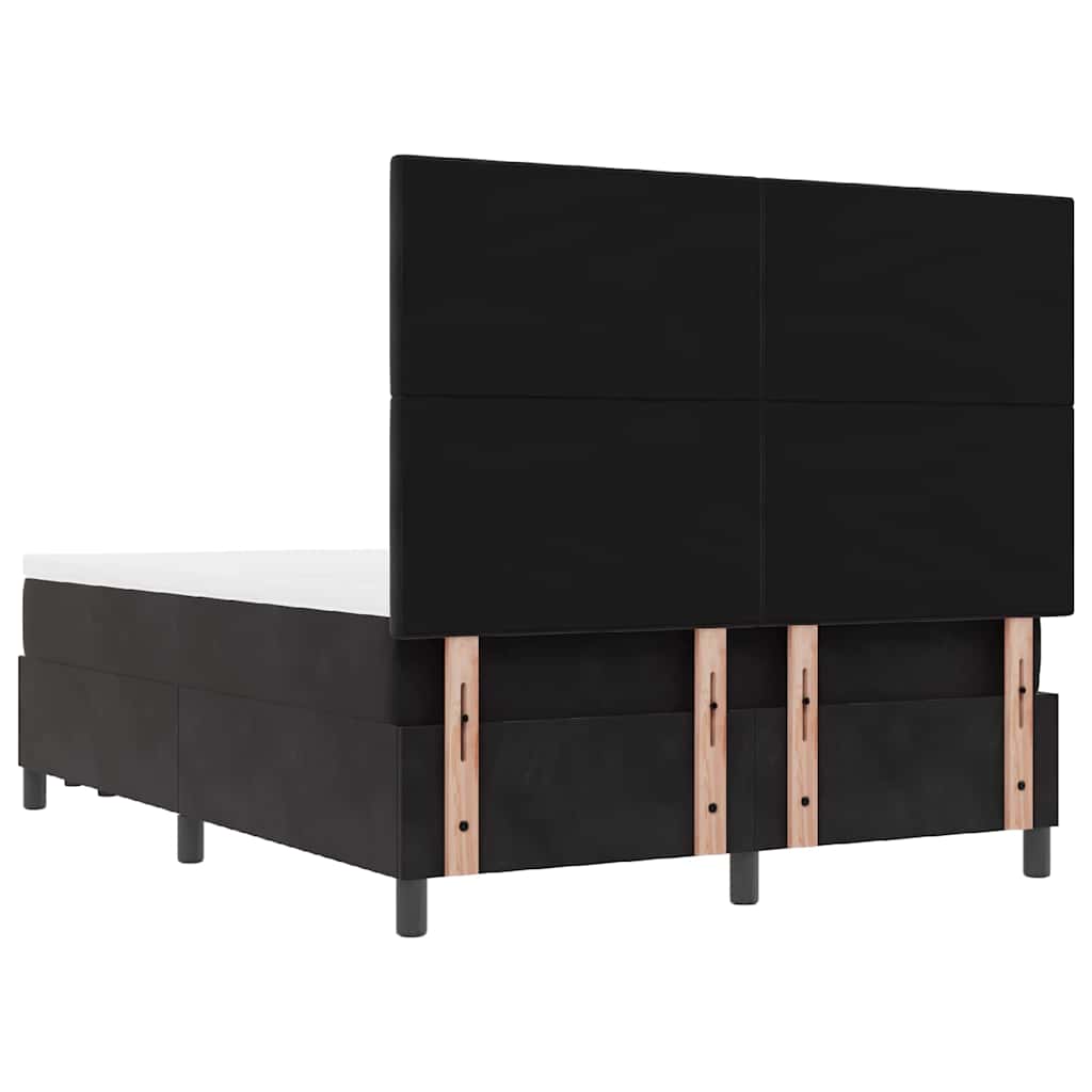 Krevet s opruga kutije s jastukom Crna 200 x 140 cm Baršun