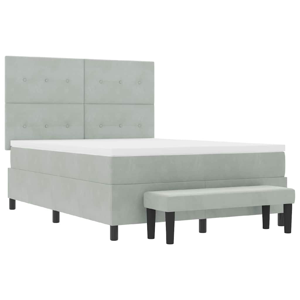 Krevet s opruga kutije Svjetlosiva 200 x 160 cm Baršun