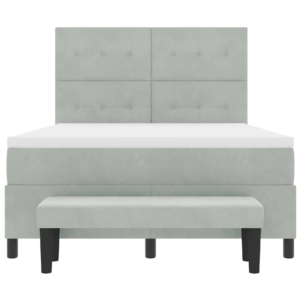 Krevet s opruga kutije Svjetlosiva 200 x 160 cm Baršun