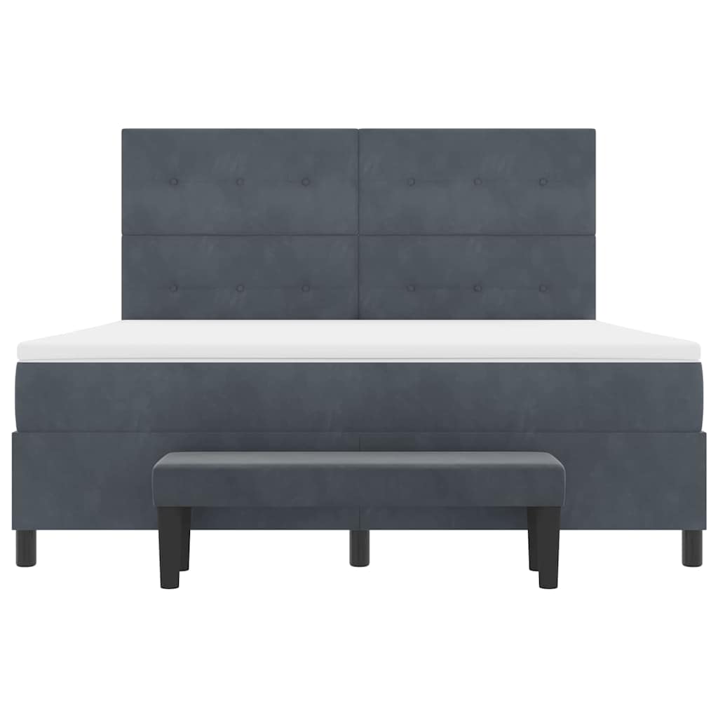 Krevet s opruga kutije Tamno siva 200 x 180 cm Baršun