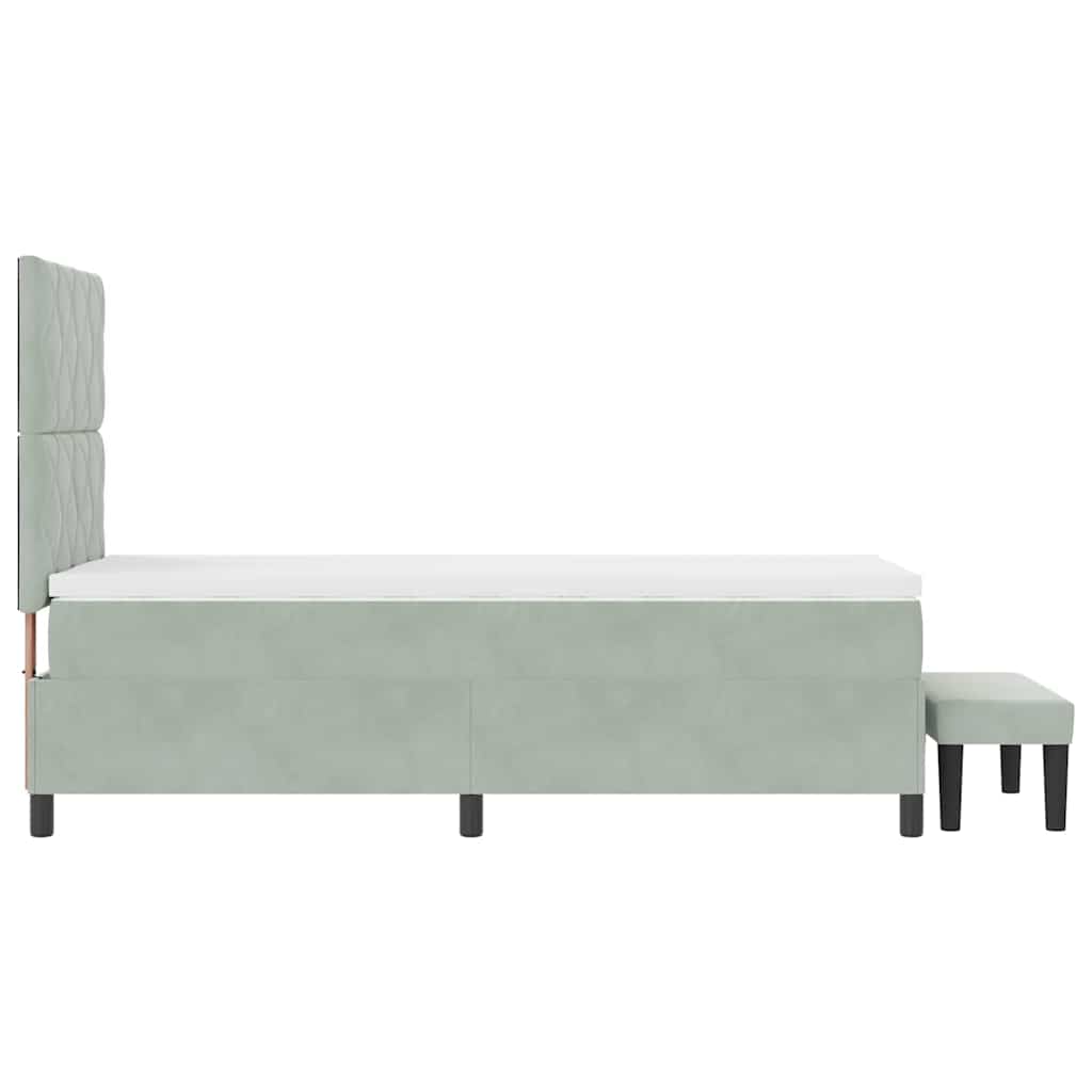 Krevet s opruga kutije Svjetlosiva 190 x 90 cm Baršun