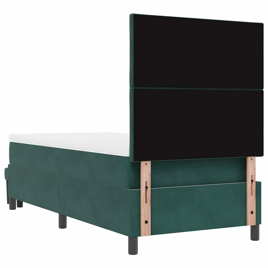 Krevet s opruga kutije Tamnozelena 200 x 90 cm Baršun