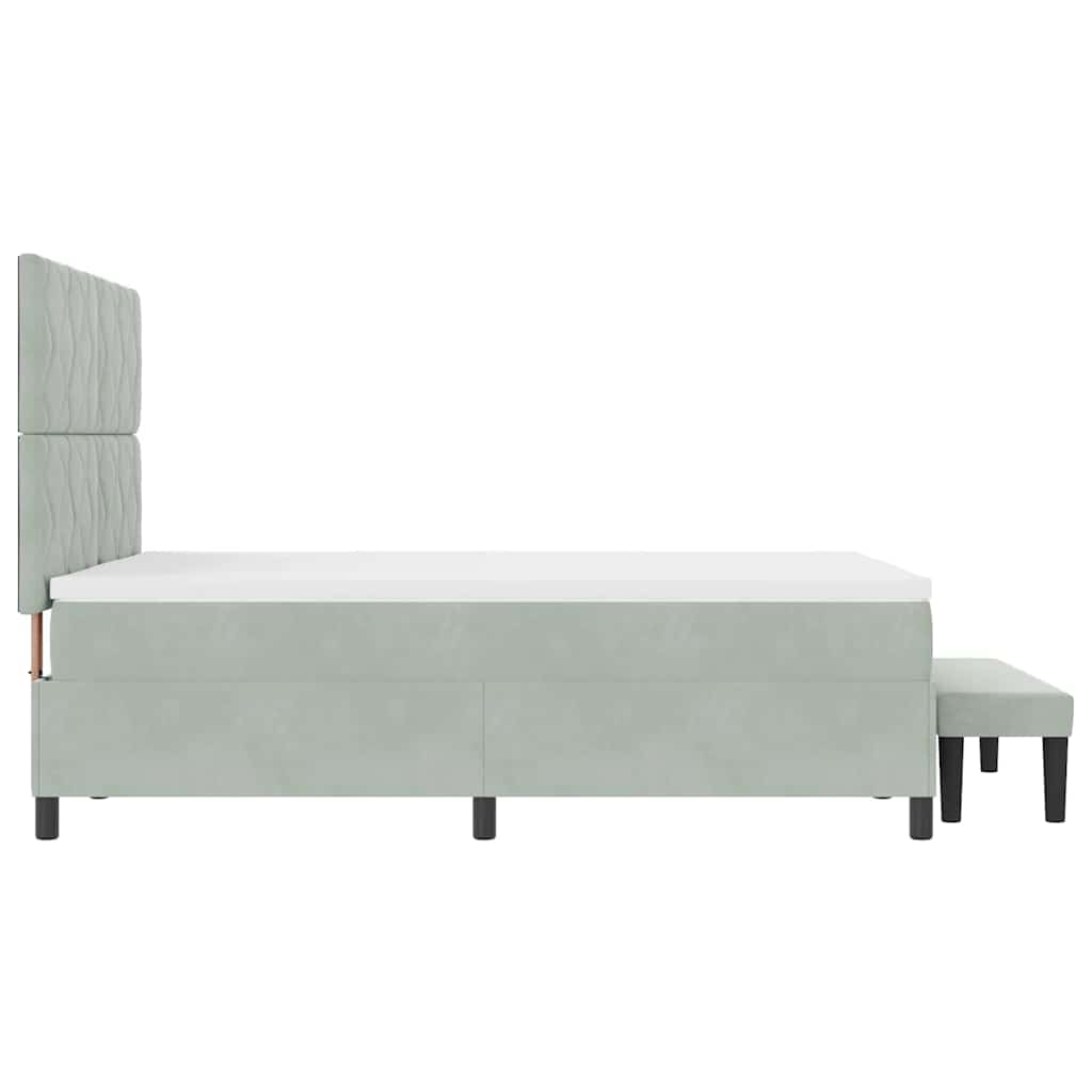 Krevet s opruga kutije Svijetlo siva 190 x 140 cm Baršun