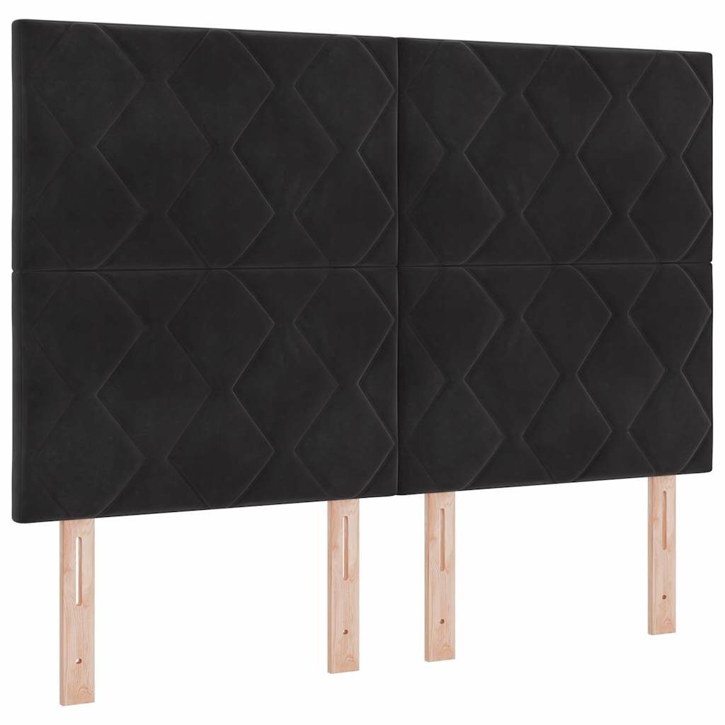 Krevet s opruga kutije s uzglavljem Crna 200 x 140 cm Baršun