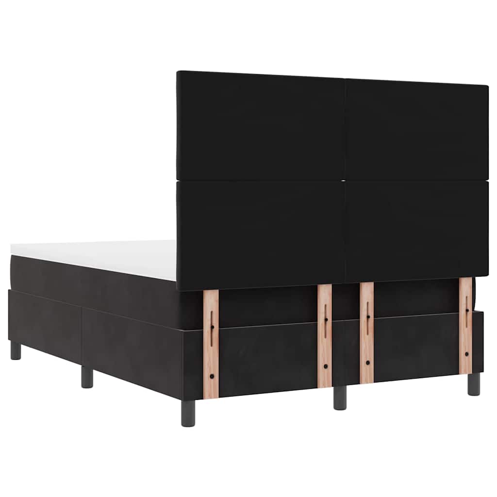 Krevet s opruga kutije s uzglavljem Crna 200 x 140 cm Baršun