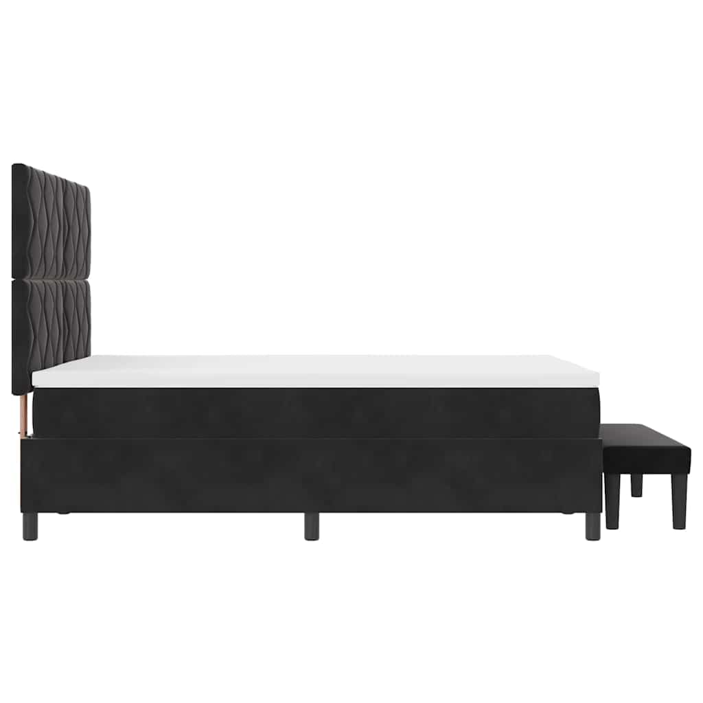 Krevet s opruga kutije s uzglavljem Crna 200 x 140 cm Baršun