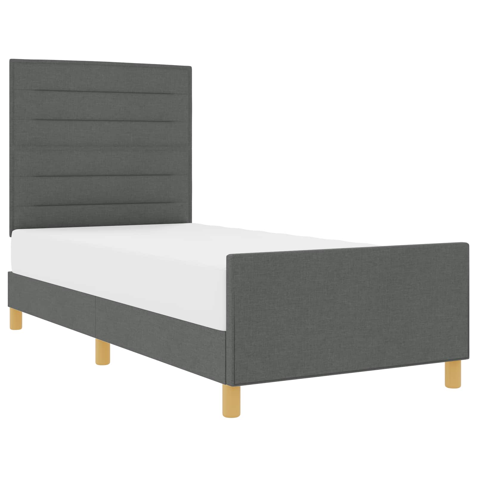 Krevetna konstrukcija Tamno siva 80 x 200 cm tkanina
