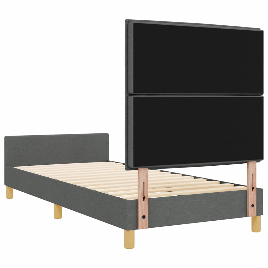 Krevetna konstrukcija Tamno siva 90 x 190 cm tkanina