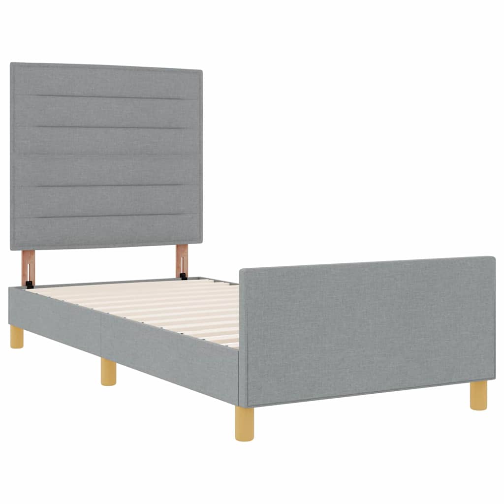 Krevetna konstrukcija Svjetlosiva 90 x 200 cm tkanina