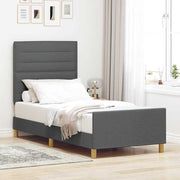 Krevetna konstrukcija Tamno siva 90 x 200 cm tkanina