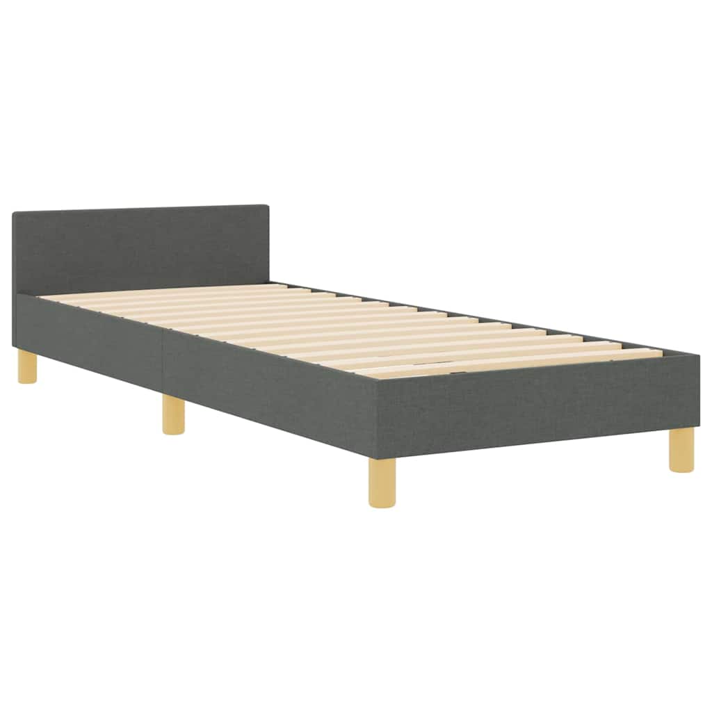 Krevetna konstrukcija Tamno siva 90 x 200 cm tkanina