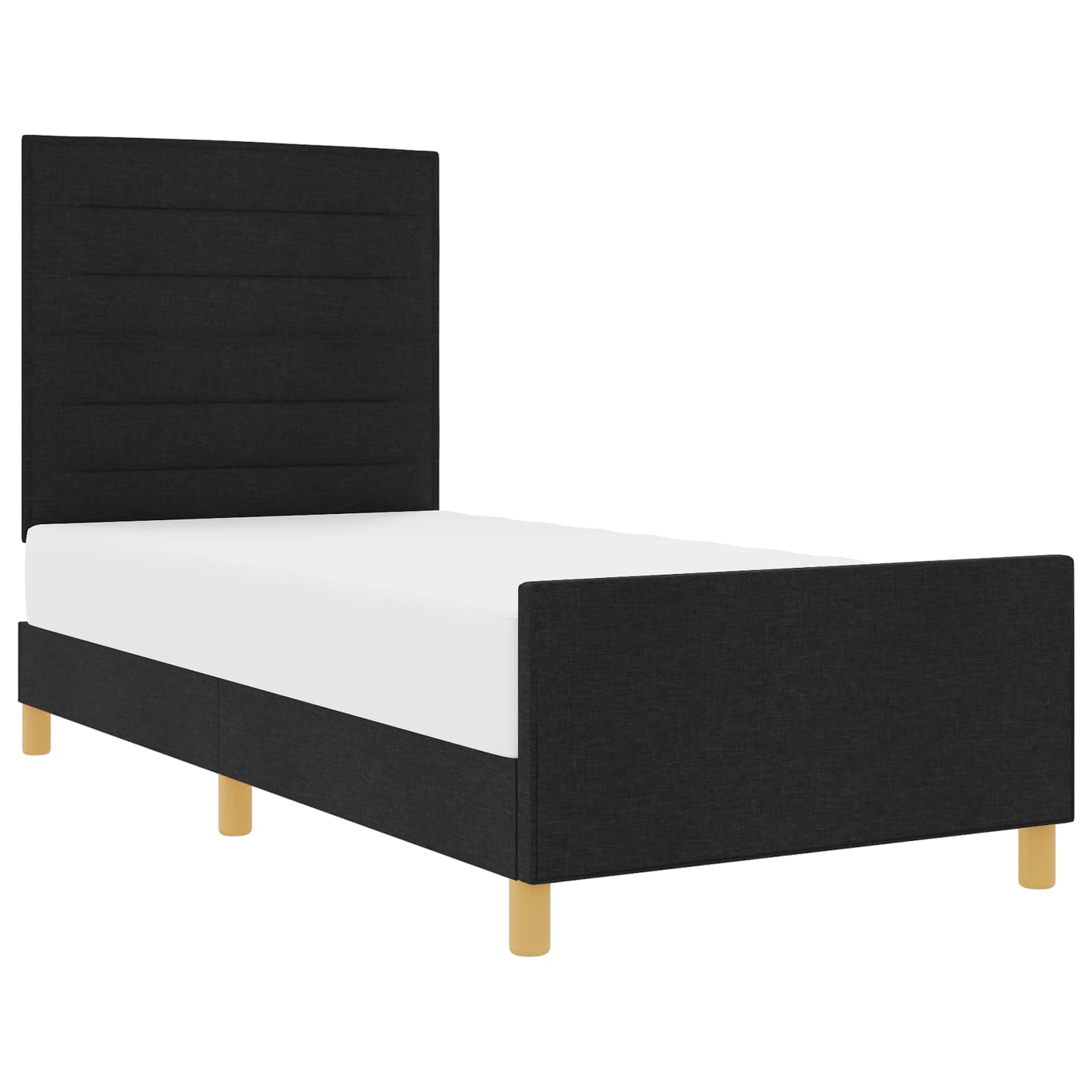 Krevetna konstrukcija s uzglavljem Crna 90 x 200 cm tkanina