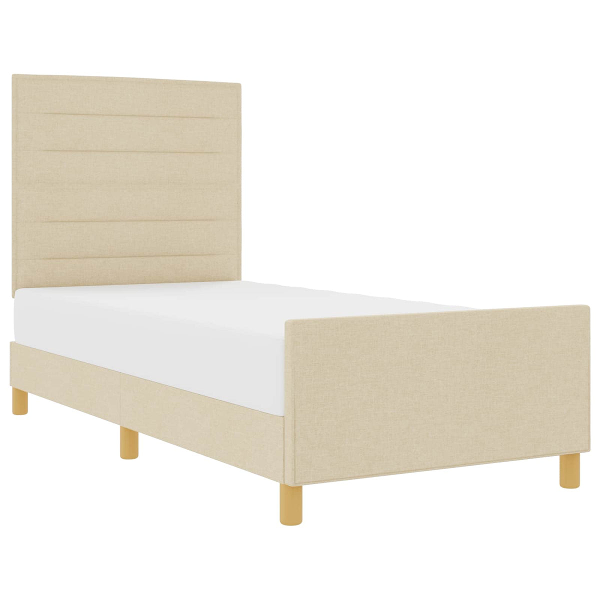 Krevetna konstrukcija s uzglavljem Krema 90 x 200 cm tkanina