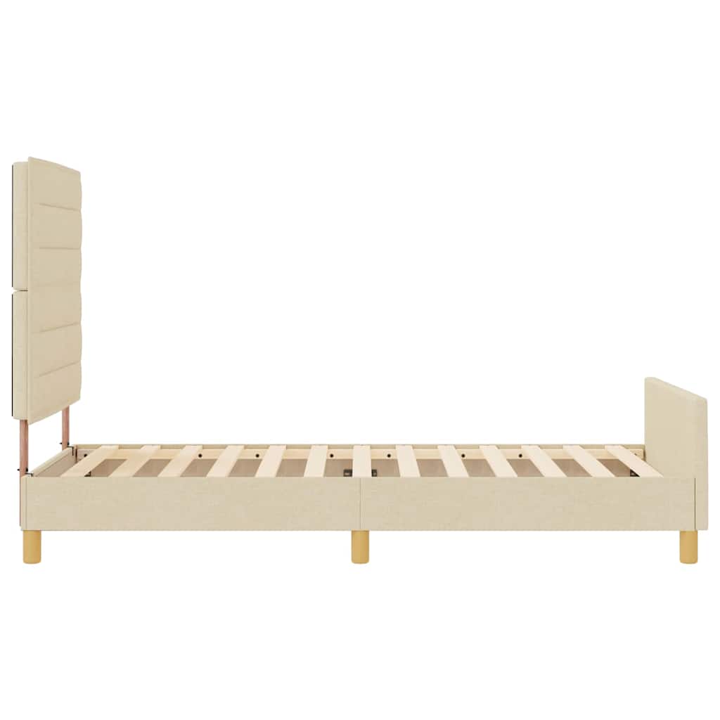 Krevetna konstrukcija s uzglavljem Krema 90 x 200 cm tkanina