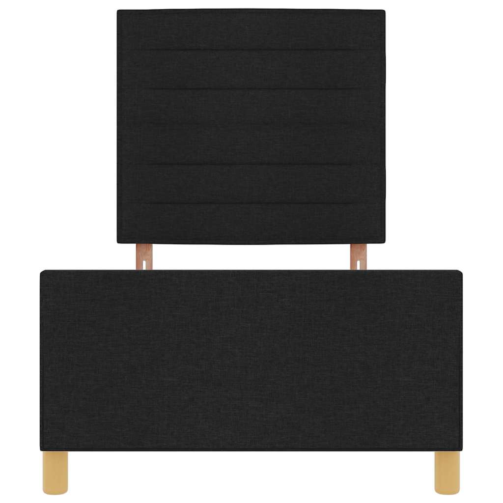 Krevetna konstrukcija s uzglavljem Crna 100 x 200 cm tkanina