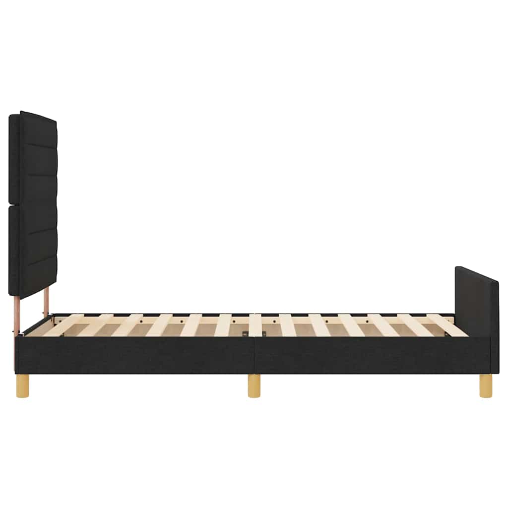 Krevetna konstrukcija s uzglavljem Crna 100 x 200 cm tkanina
