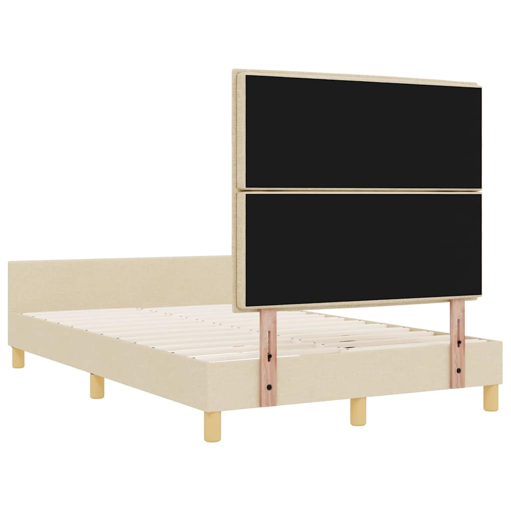 Krevetna konstrukcija s uzglavljem Krema 120 x 200 cm tkanina