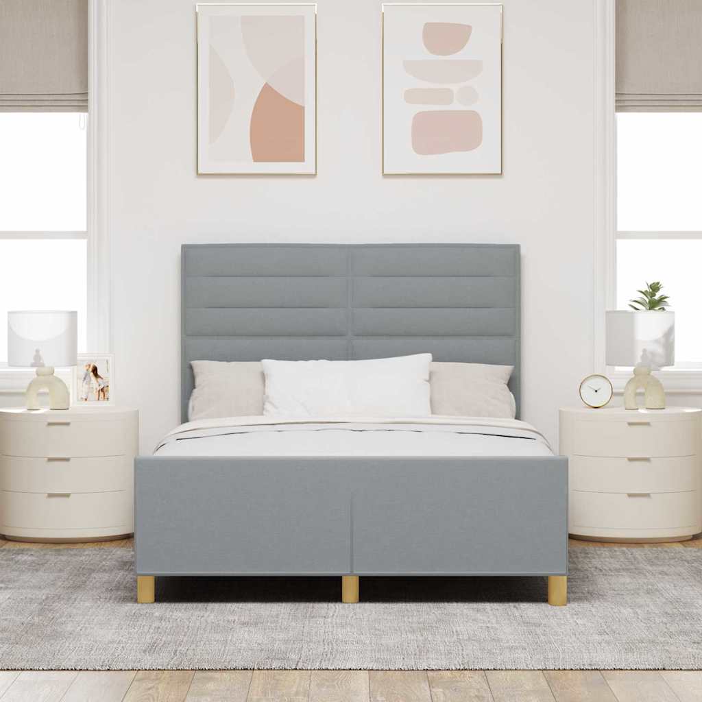 Krevetna konstrukcija Svjetlosiva 140 x 190 cm tkanina