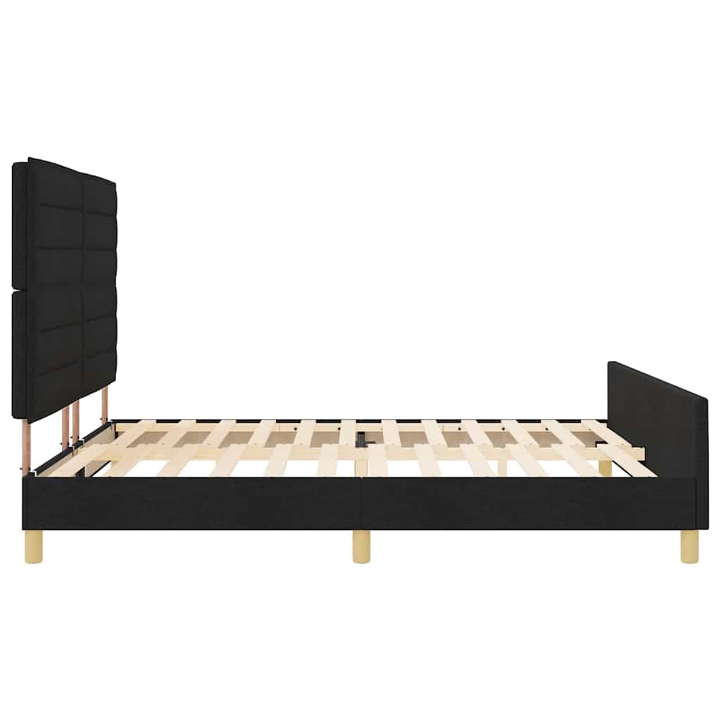 Krevetna konstrukcija s uzglavljem Crna 180 x 200 cm tkanina