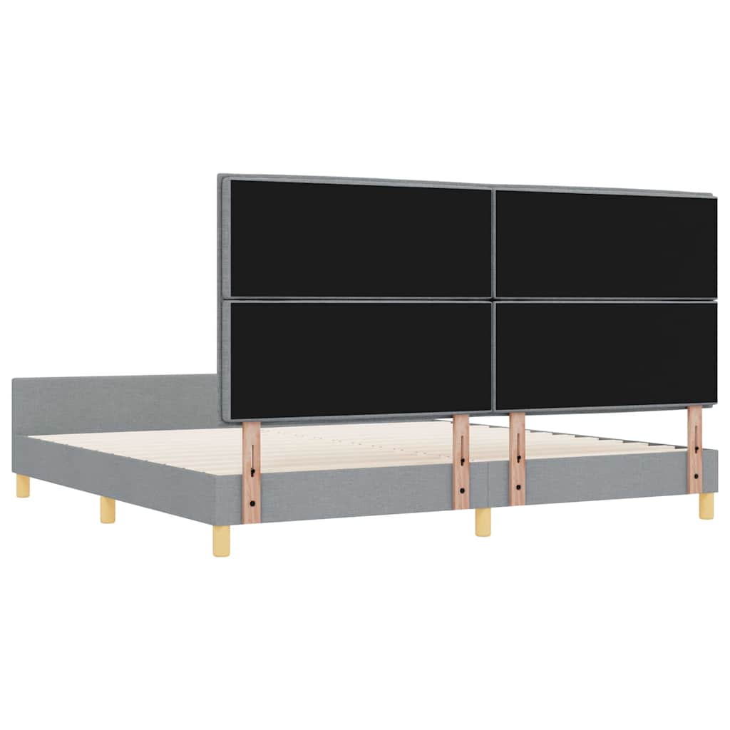 Krevetna konstrukcija Svjetlosiva 200 x 200 cm tkanina