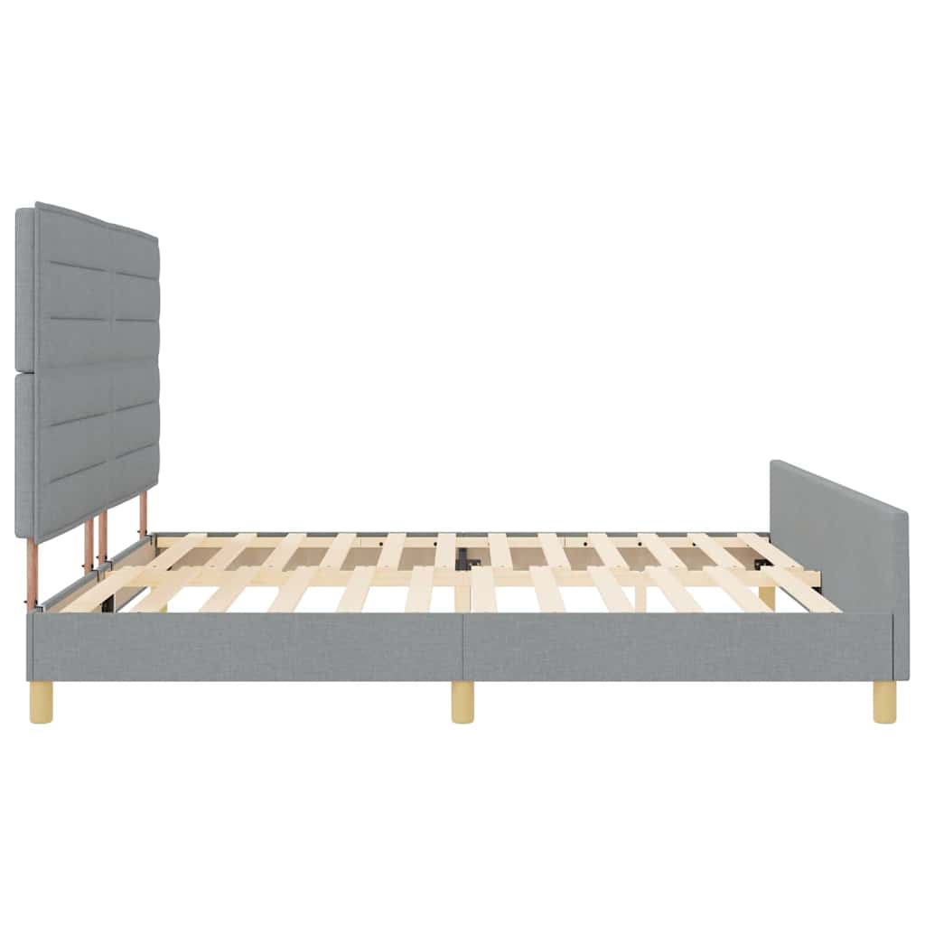 Krevetna konstrukcija Svjetlosiva 200 x 200 cm tkanina