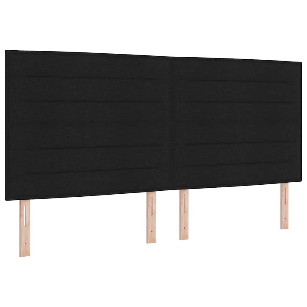 Krevetna konstrukcija s uzglavljem Crna 200 x 200 cm tkanina