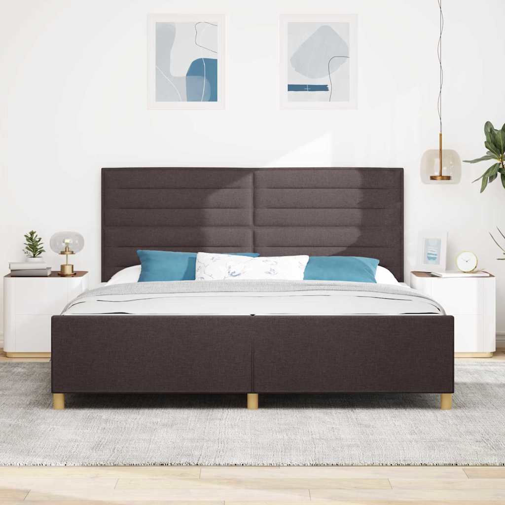 Krevetna konstrukcija Tamno smeđa 200 x 200 cm tkanina