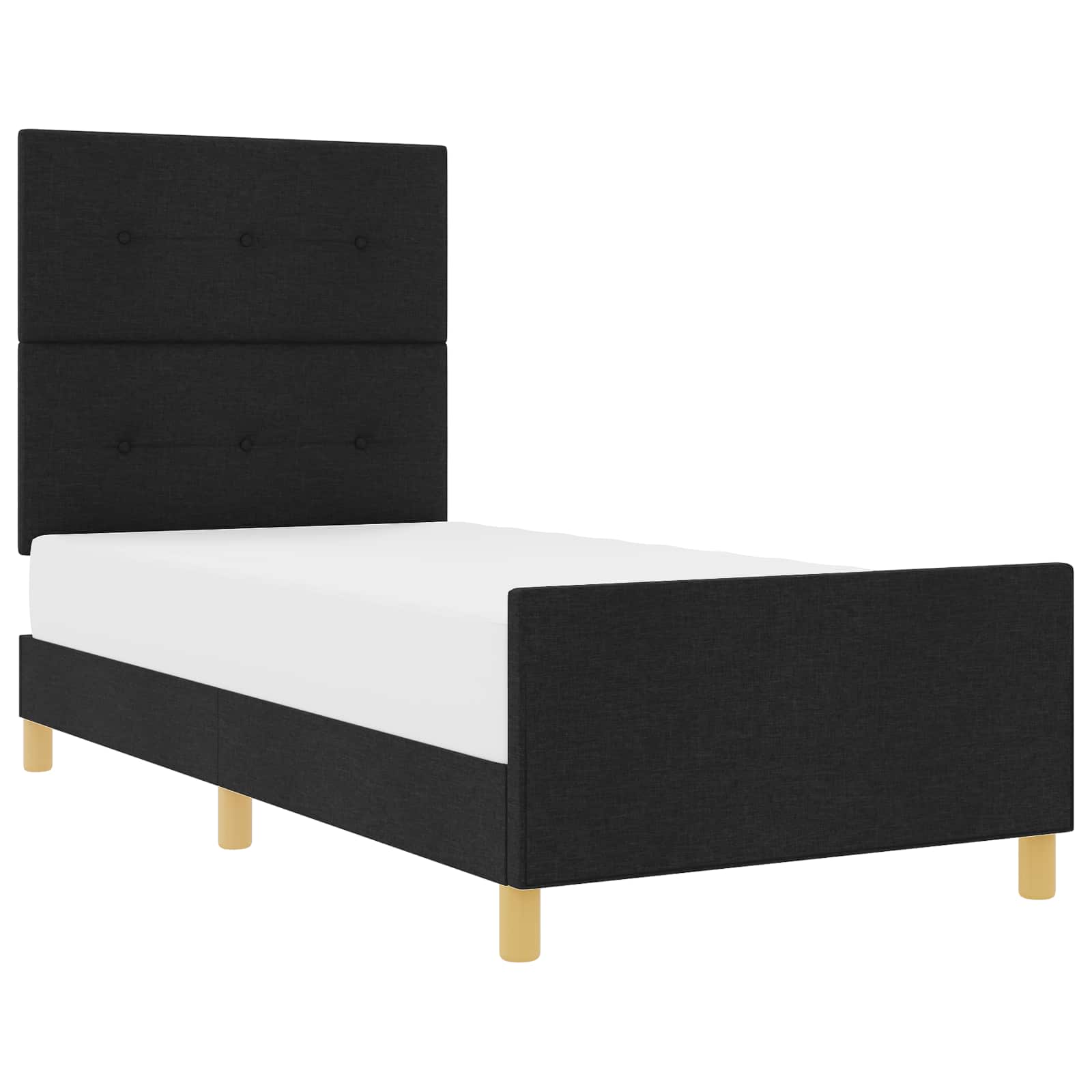 Krevetna konstrukcija s uzglavljem Crna 80 x 200 cm tkanina