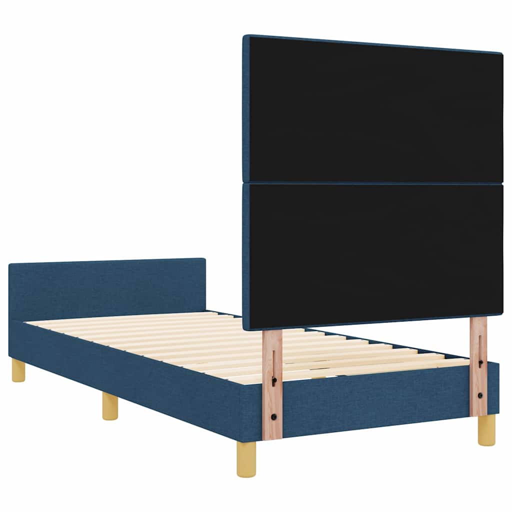Krevetna konstrukcija s uzglavljem Plava 90 x 190 cm tkanina