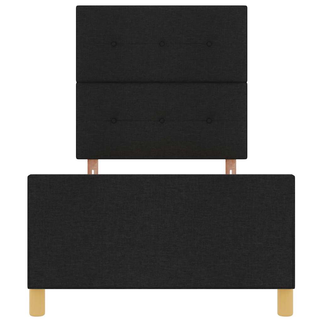 Krevetna konstrukcija s uzglavljem Crna 90 x 200 cm tkanina