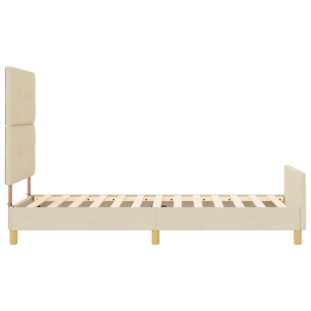 Krevetna konstrukcija s uzglavljem Krema 90 x 200 cm tkanina
