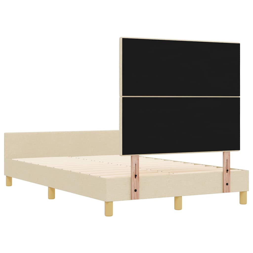 Krevetna konstrukcija s uzglavljem Krema 120 x 190 cm tkanina