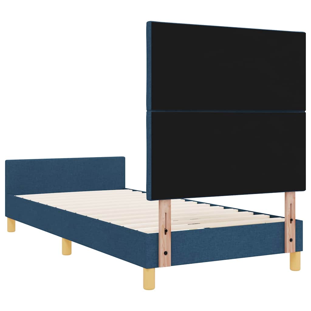 Krevetna konstrukcija s uzglavljem Plava 90 x 200 cm tkanina