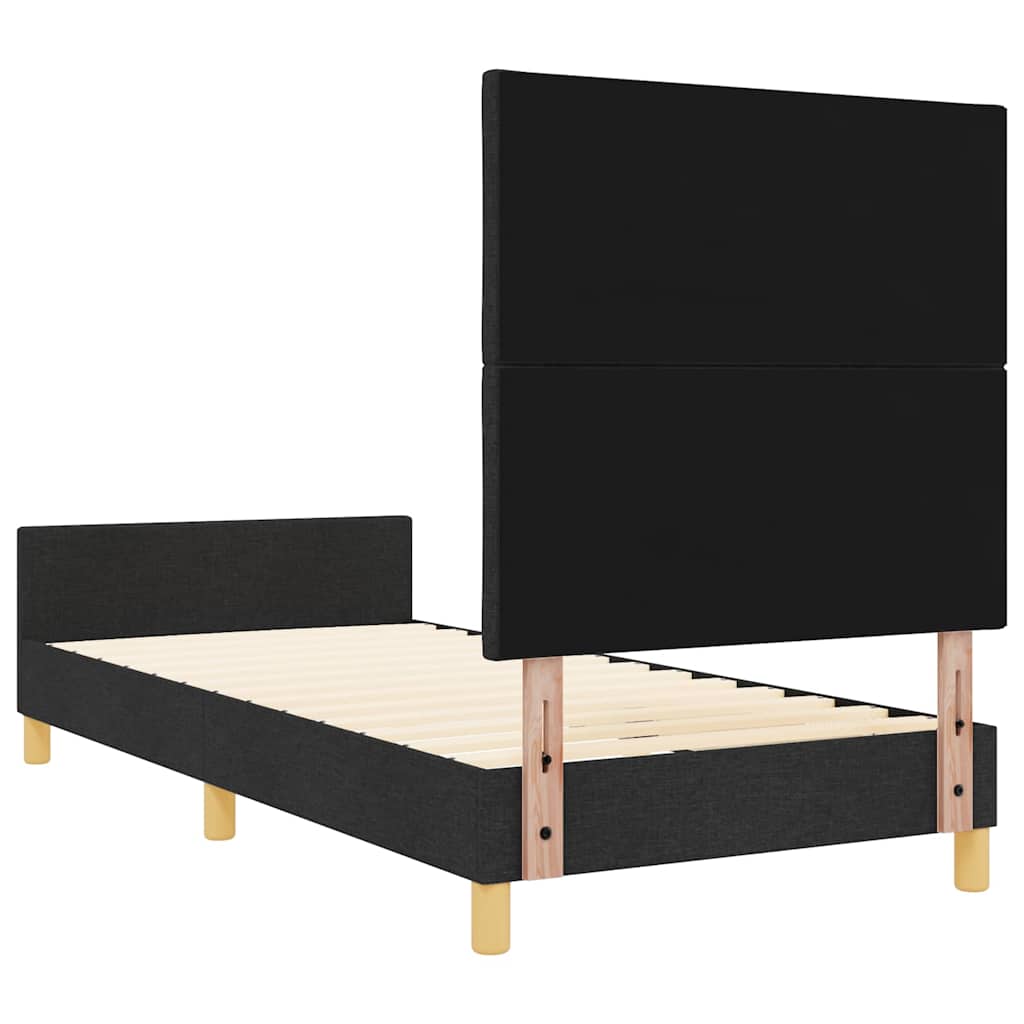 Krevetna konstrukcija s uzglavljem Crna 100 x 200 cm tkanina