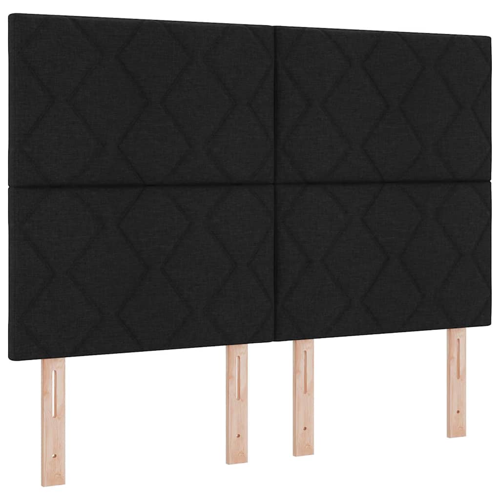 Krevetna konstrukcija s uzglavljem Crna 140 x 190 cm tkanina