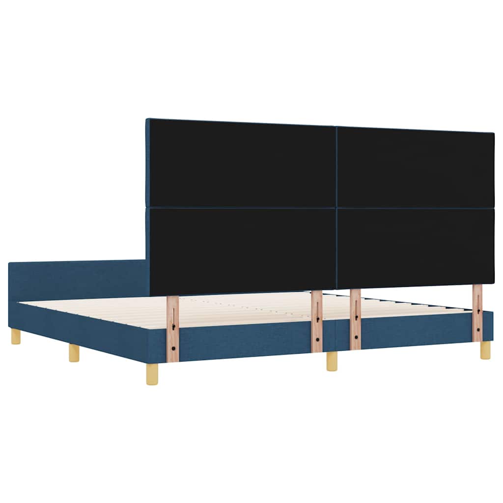 Krevetna konstrukcija s uzglavljem Plava 200 x 200 cm tkanina