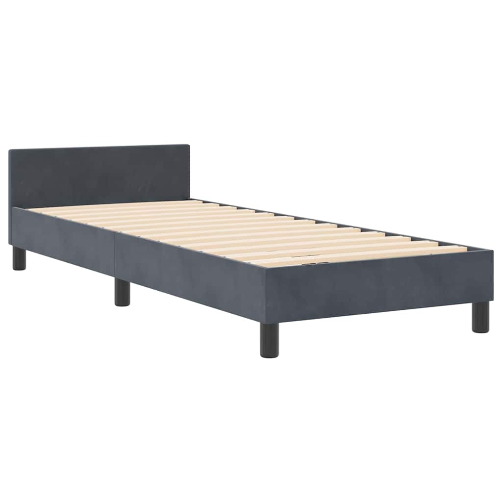 Krevet s opruga kutije Tamno siva 80 x 200 cm Baršun