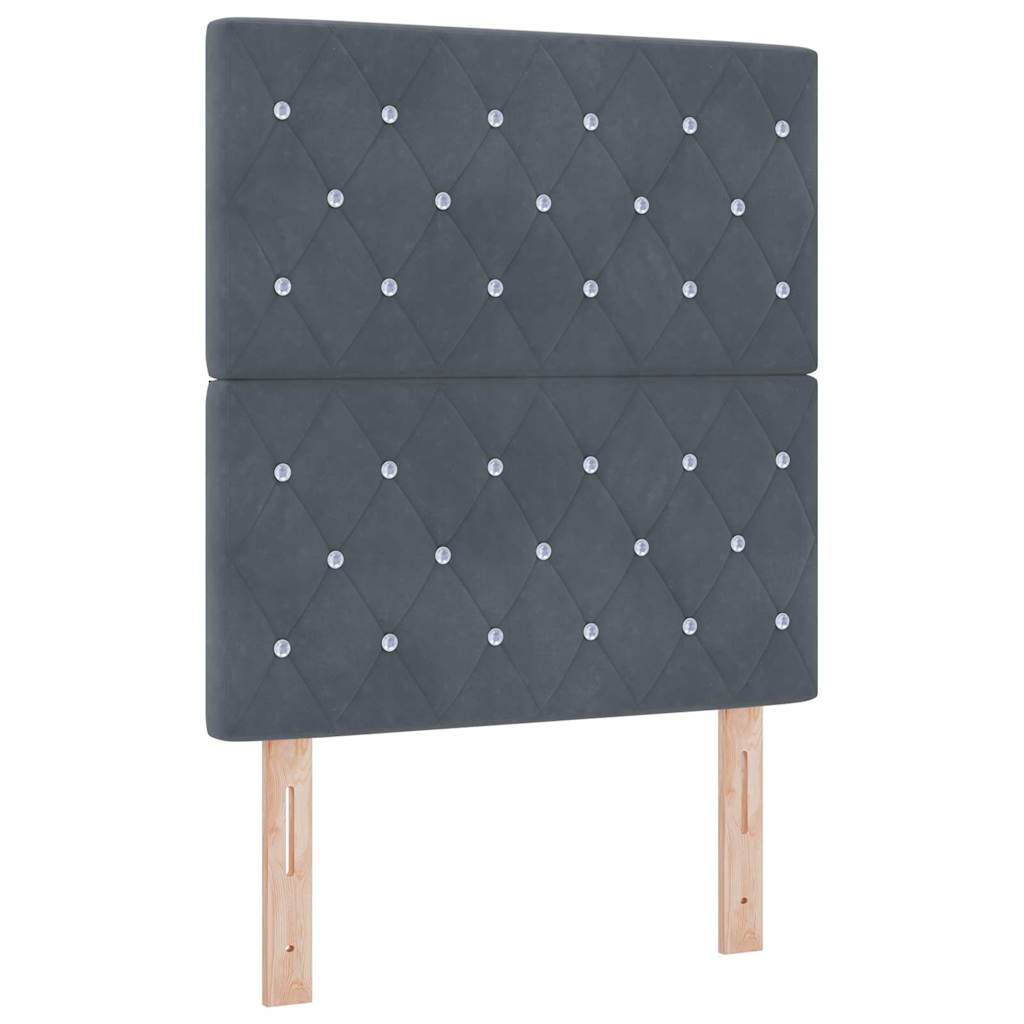 Krevet s opruga kutije Tamno siva 80 x 200 cm Baršun