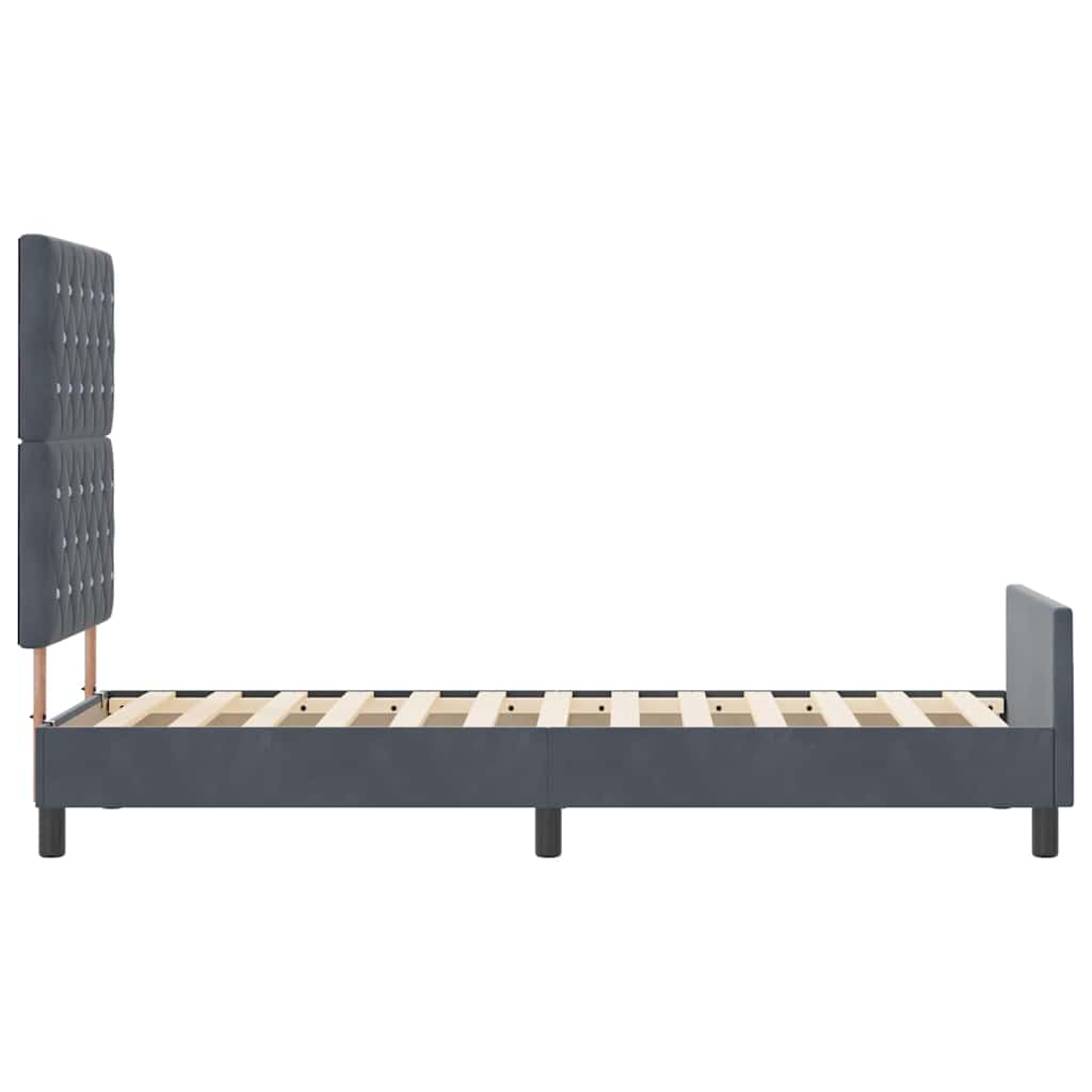 Krevet s opruga kutije Tamno siva 80 x 200 cm Baršun