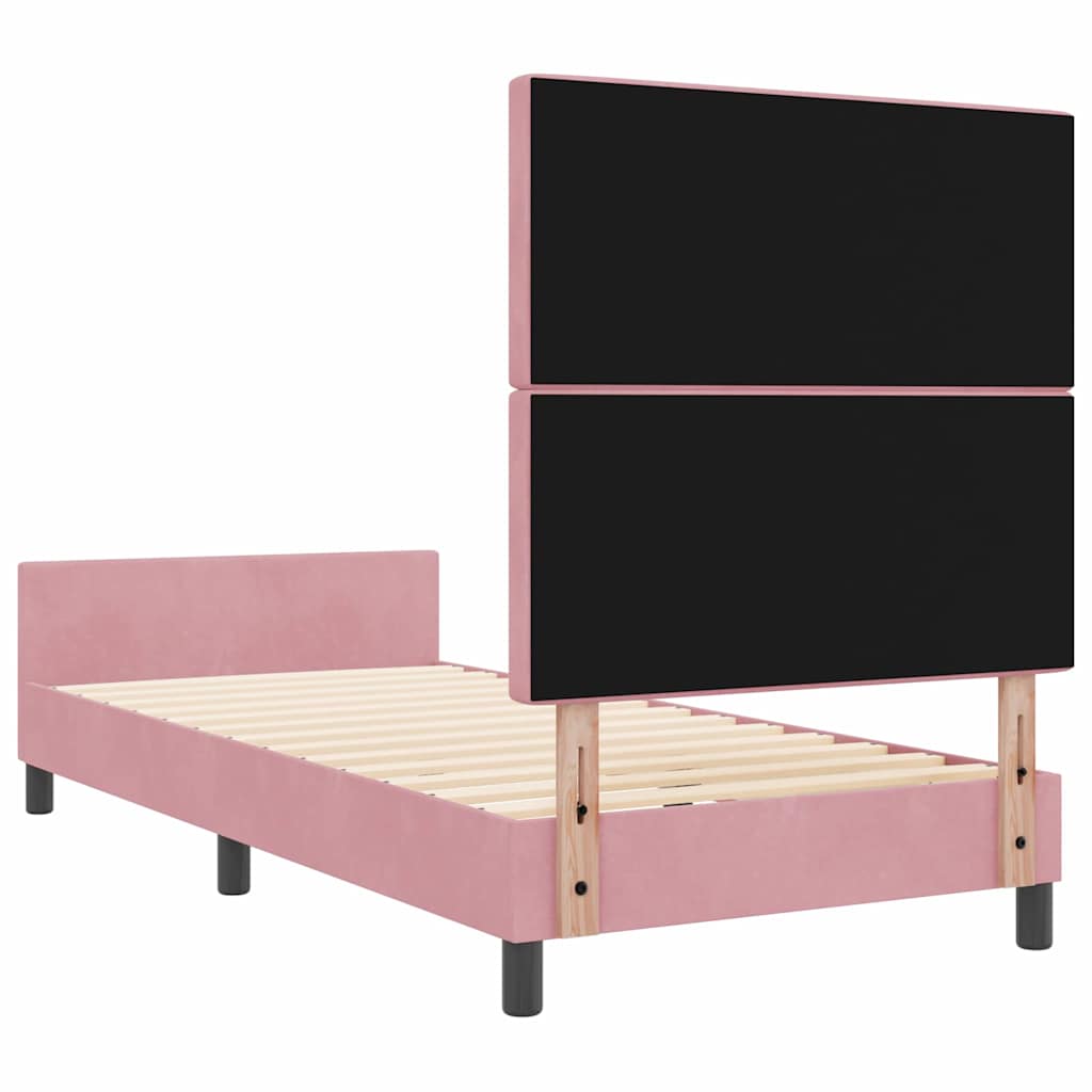Krevet s opruga kutije Ružičasta 90 x 190 cm Baršun