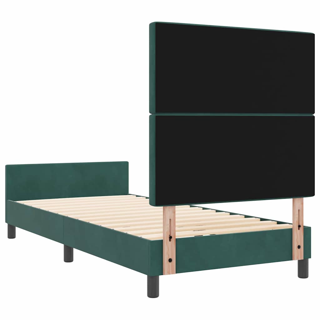 Krevet s opruga kutije Tamnozelena 100 x 200 cm Baršun
